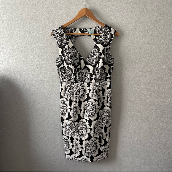 Plenty by Tracy Reese Black and White Floral Sheath Dress Size 4 - Picture 1 of 10